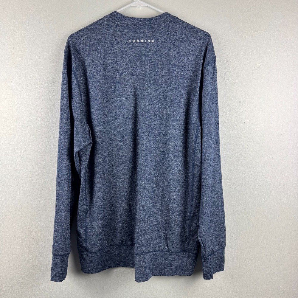 DUNNING GOLF Mens long sleeve V-Neck Active Pullover Shirt Blue - L - Picture 3 of 7